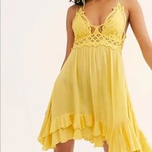 NWT free people yellow lace dress